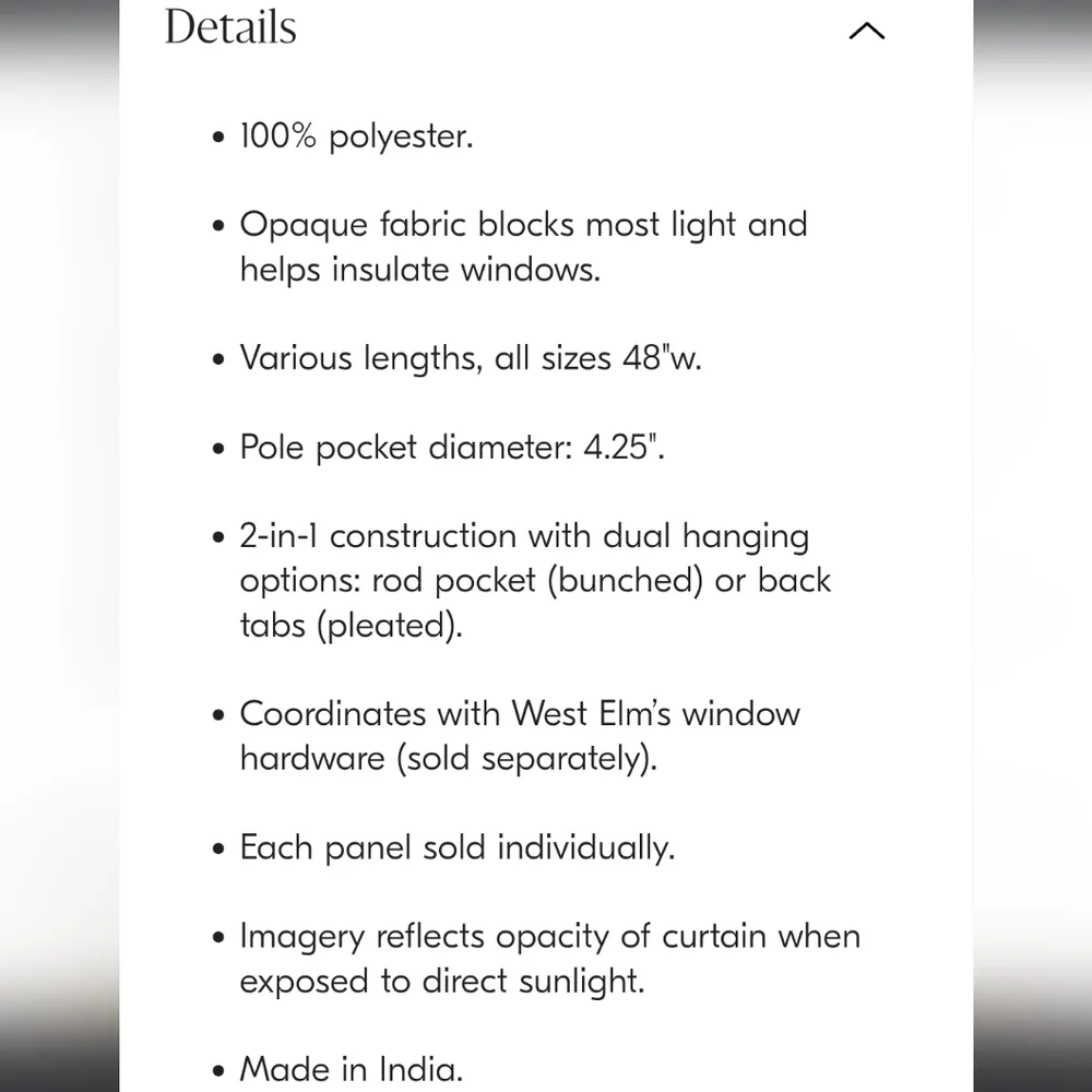 ❤️BUY 2 GET 1 FREE West Elm Astor Faux Silk Texture Curtain,Gray, Retail $109.00